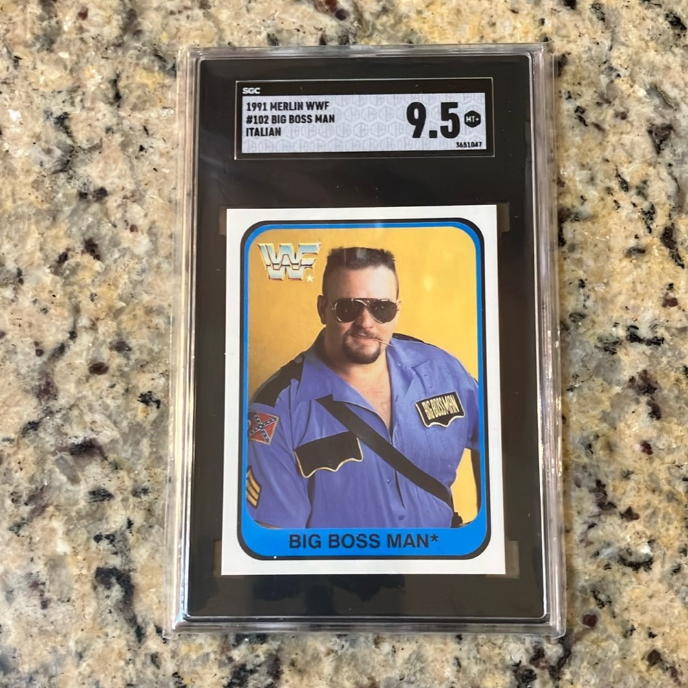 1991 WWF Merlin Italian Print Big Boss Man #192 Trading Card Graded SGC 9.5